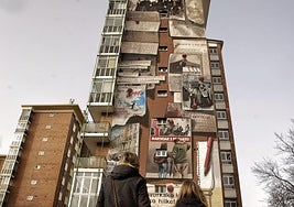 Una réplica pintada sustituirá el mural del 3 de marzo en Zaramaga