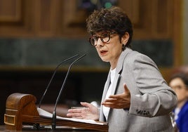 La portavoz parlamentaria del PNV, Maribel Vaquero, este miércoles en la tribuna del Congreso.
