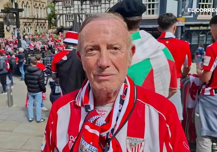 El veterano aficionado que se ha recorrido Europa con el Athletic: «Ya pienso en los viajes de Champions»