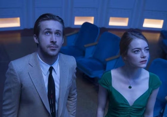 'La la land' filmaren bi protagonistak.