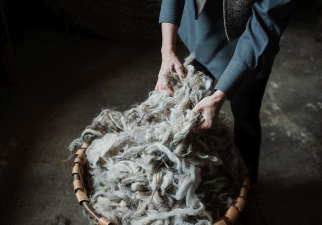 Proceso de escarmenado de vellones.