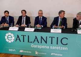 El exlehendakari Iñigo Urkullu ha presentado este viernes en Bilbao su fundación junto a Kutxabank, BBVA, Iberdrola y Petronor.