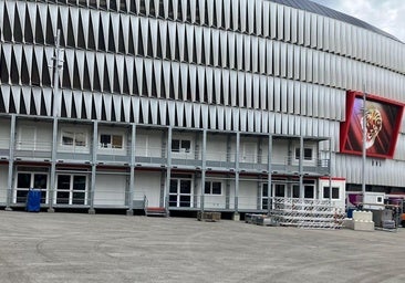 San Mamés ya se transforma para la final de la Liga Europa