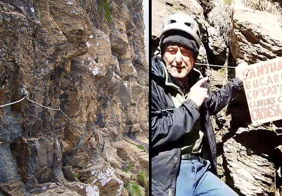 Las clavijas de Cotatuero colocadas en 1881 y la foto difundida por Jesús Vallés.