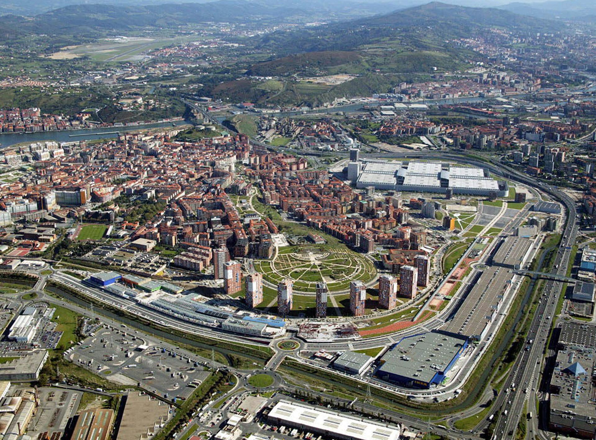 Vista área de gran parte de la localidad.
