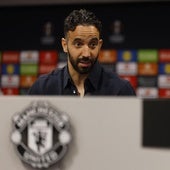 Amorim en una rueda de prensa de la Europa League.