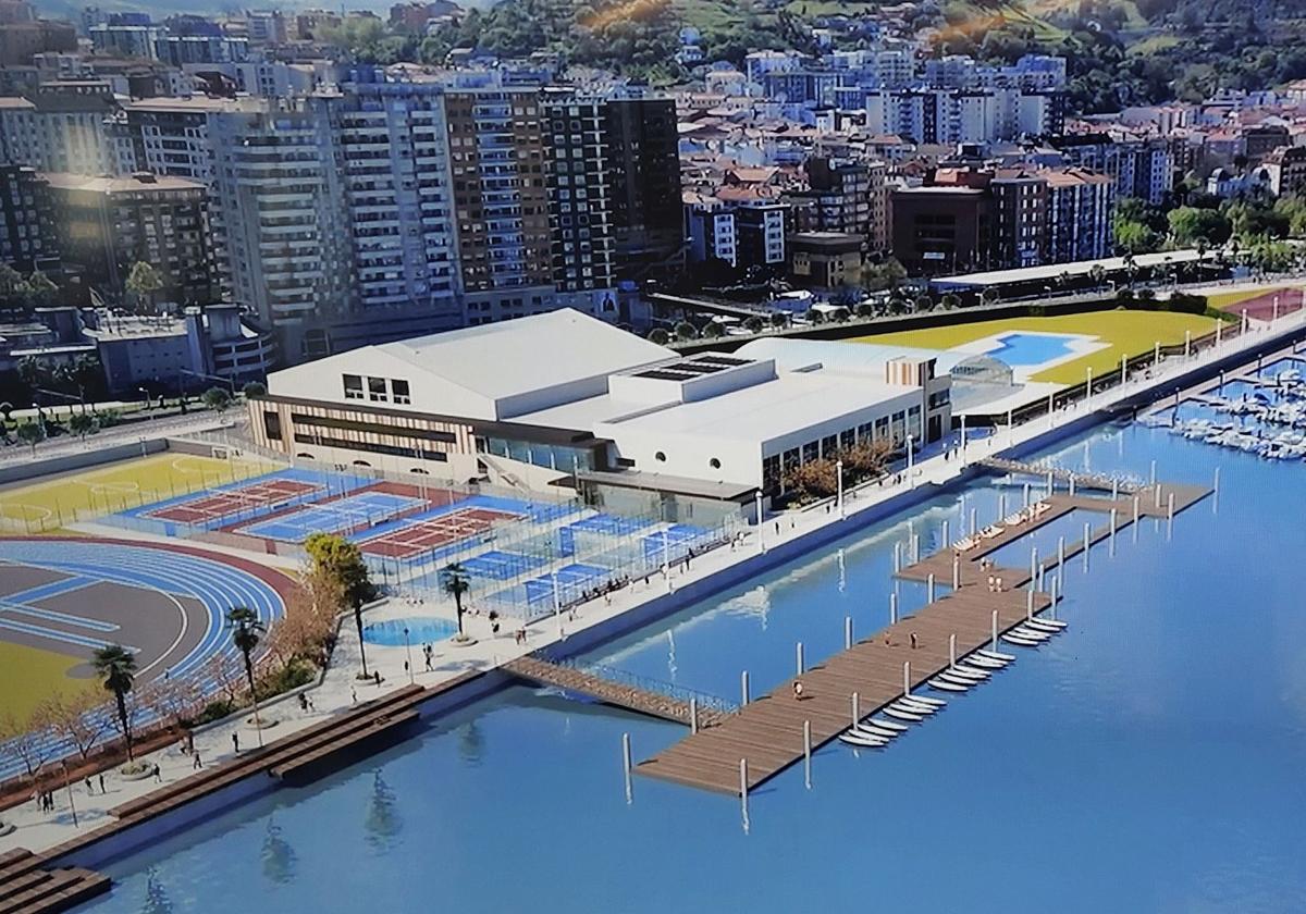 Infografía de la playa urbana que se prevé habilitar en Santurtzi.