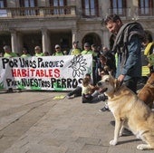 La concentración canina de este viernes en la plaza de España.