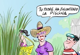 La viñeta de Cerrajería sobre la apertura de las piscinas en plena huelga de jardines