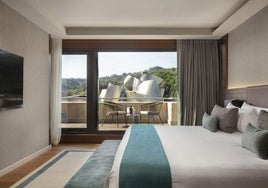 Habitación de hotel, frente al Guggenheim.