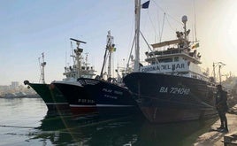 Los buques estám amarrados en el puerto de Dakar (Senegal) desde hace seis meses.