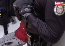 Imagen de un registro y detención en uno de los domicilios sospechosos.