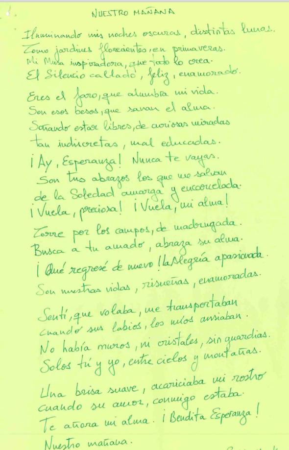 Uno de los poemas ganadores del certamen.