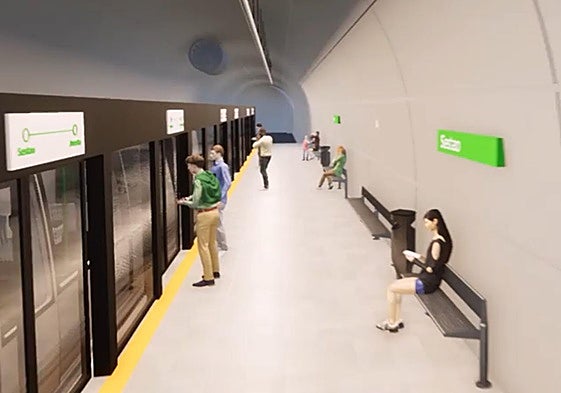 Fotomontaje de la lanzadera que circularía por el subfluvial.