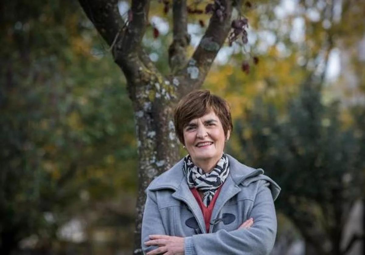 La duranguesa Nerea Mujika posa antes de una Azoka.