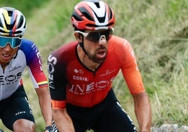 Castroviejo, con Egan Bernal, en el Giro de Italia.
