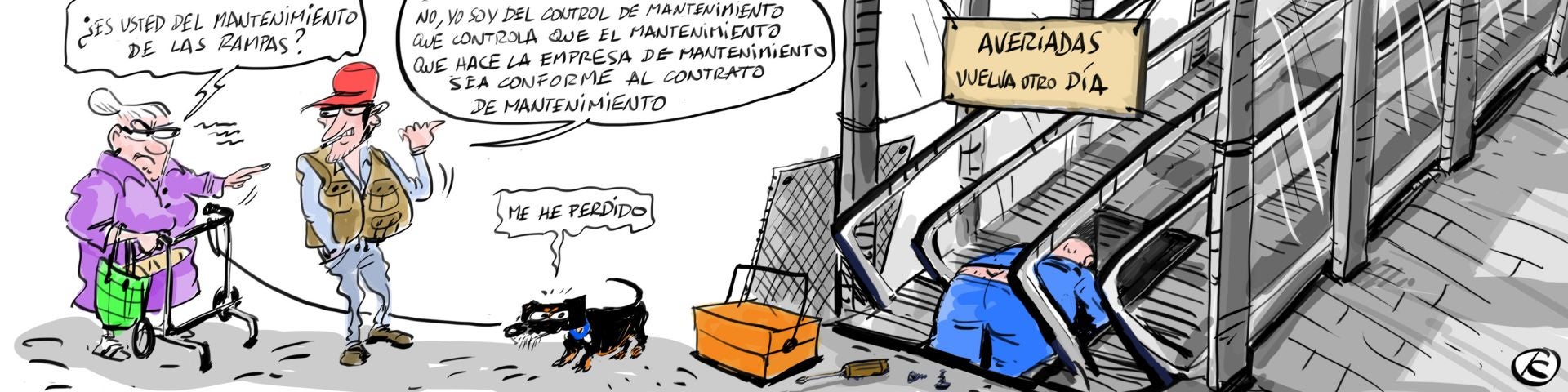 La viñeta de Cerrajería sobre la auditoría para vigilar a la empresa que repara las rampas mecánicas