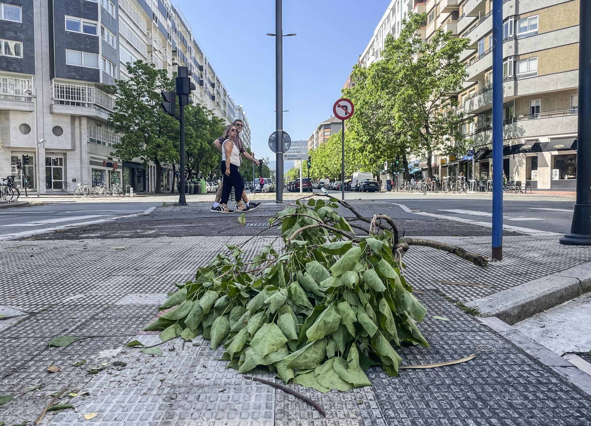 Vitoria retira los daños de la tormenta del viernes con la amenaza de más trombas este sábado