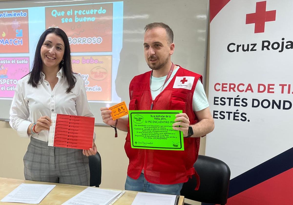 Rebeca Albendea y Arkaitz García, en la presentación de la campaña.