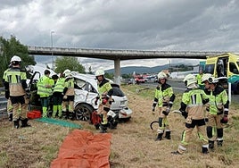 Un herido en un accidente en Etxabarri Ibiña