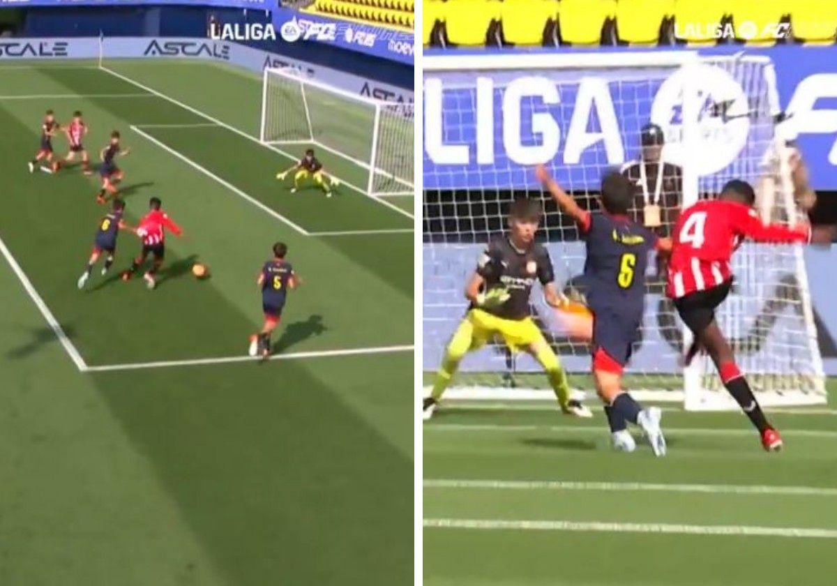 Los golazos de un alevín del Athletic en LaLiga FC Futures
