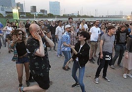 Varias personas asisten a un concierto del Primavera Sound.