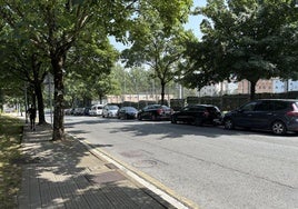 Vista de la calle Eleuterio Villaverde, junto a la estación de San Miguel de Cercanías y el campo de fútbol.