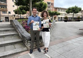 El alcalde, Asier Iragorri, y la edil de Participación, Berta Montes, presentan la nueva edición de Auzoegin.