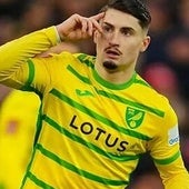 Borja Sainz en un partido con el Norwich.