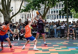La lluvia obliga a Bilbao Jokoan a trasladar la final de la categoría de baloncesto 3x3 Pro a Artxanda