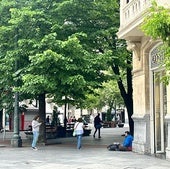 Oier, en la Gran Vía sin su perro