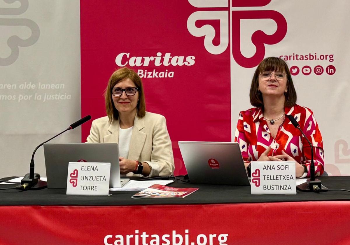 Elena Unzueta y Ana Sofi Telletxea, durante la presentación de la memoria.