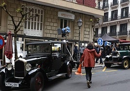 Grabación de la película 'Karmele' en pleno de centro de Bilbao. mireya lópez