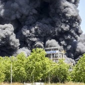 El gran incendio de LEA se ve desde todo Vitoria