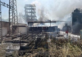 Los bomberos tuvieron que lidiar con gigantes columnas de humo en una planta que quedó arrasada.