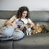 Germán y su hija Maider han acogido a través de la asociación Betilagun a Phoskito, Galleta, Bizcocho y Rosquilla.
