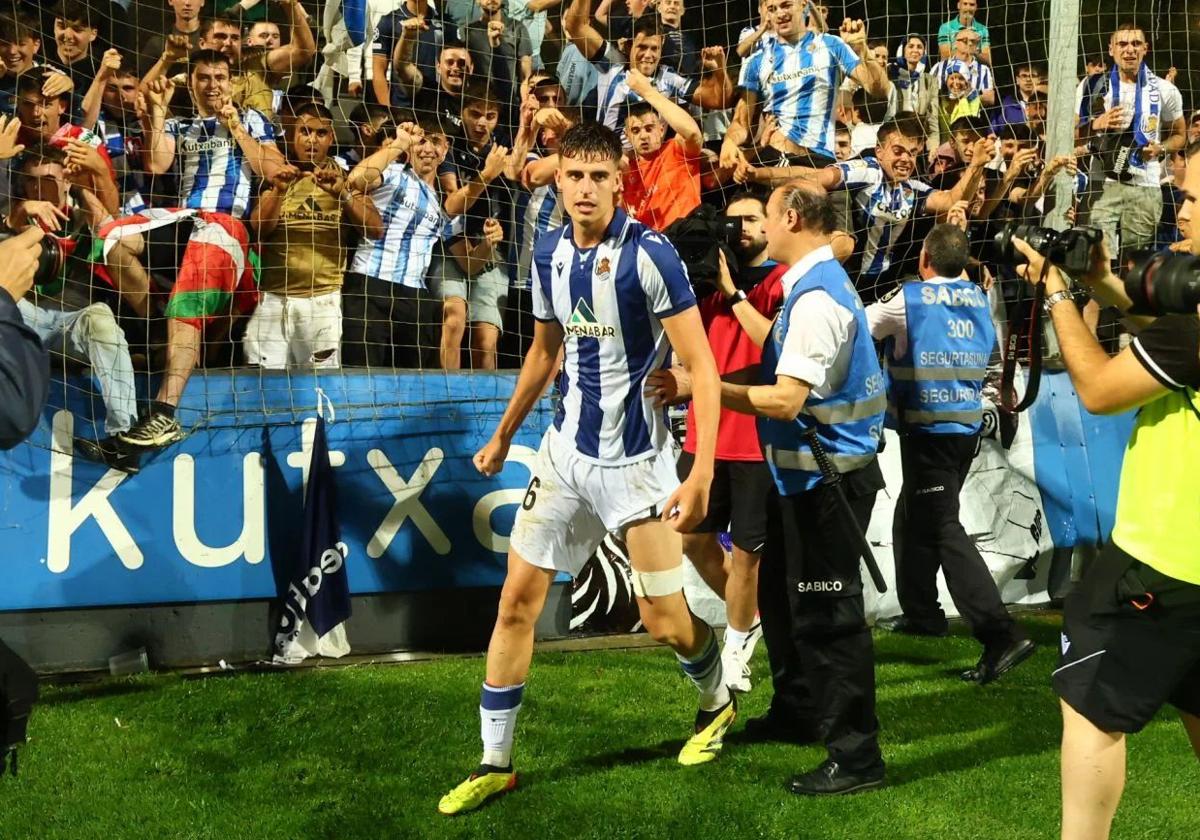 El centrocampista donostiarra marcó el gol más importante del filial de la Real Sociedad.