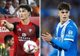 Juan Gutiérrez (Mirandés) y Adrián Pica (Alavés).
