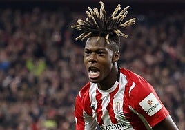 Nico Williams durante un encuentro.