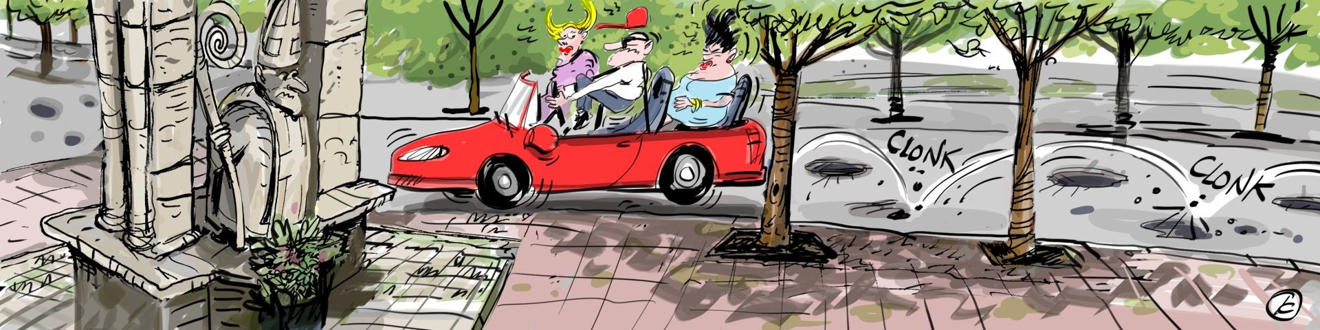 La viñeta de Cerrajería sobre los baches en las carreteras del sur de Vitoria