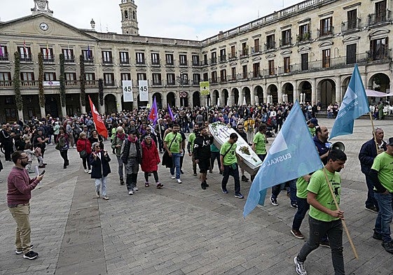 Protesta de los jardineros de Vitoria.