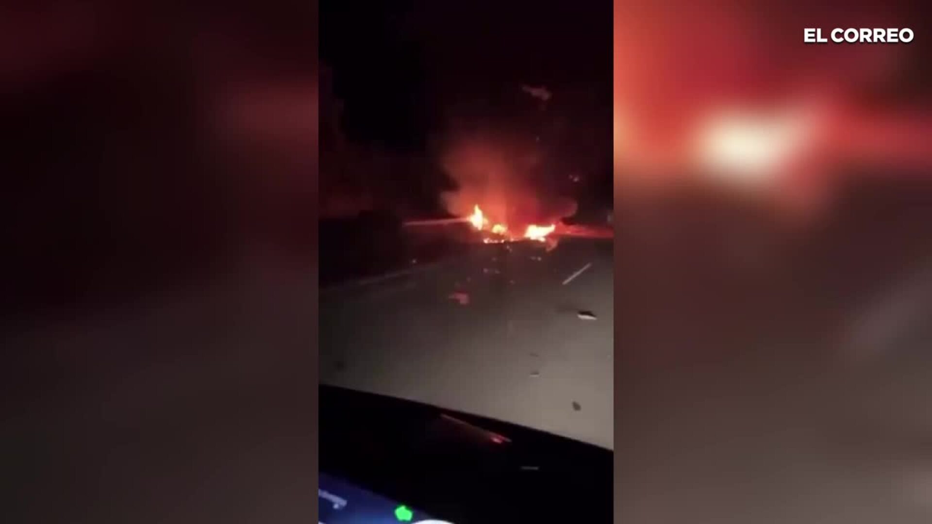 Un camionero grabó el coche del futbolista Diogo Jota en llamas