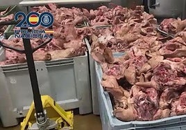 Contenedores con carne en descomposición incautados