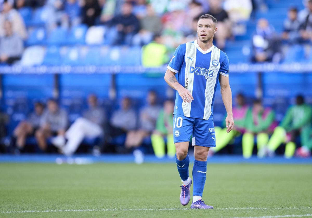 Conechny, en un partido con el Alavés.