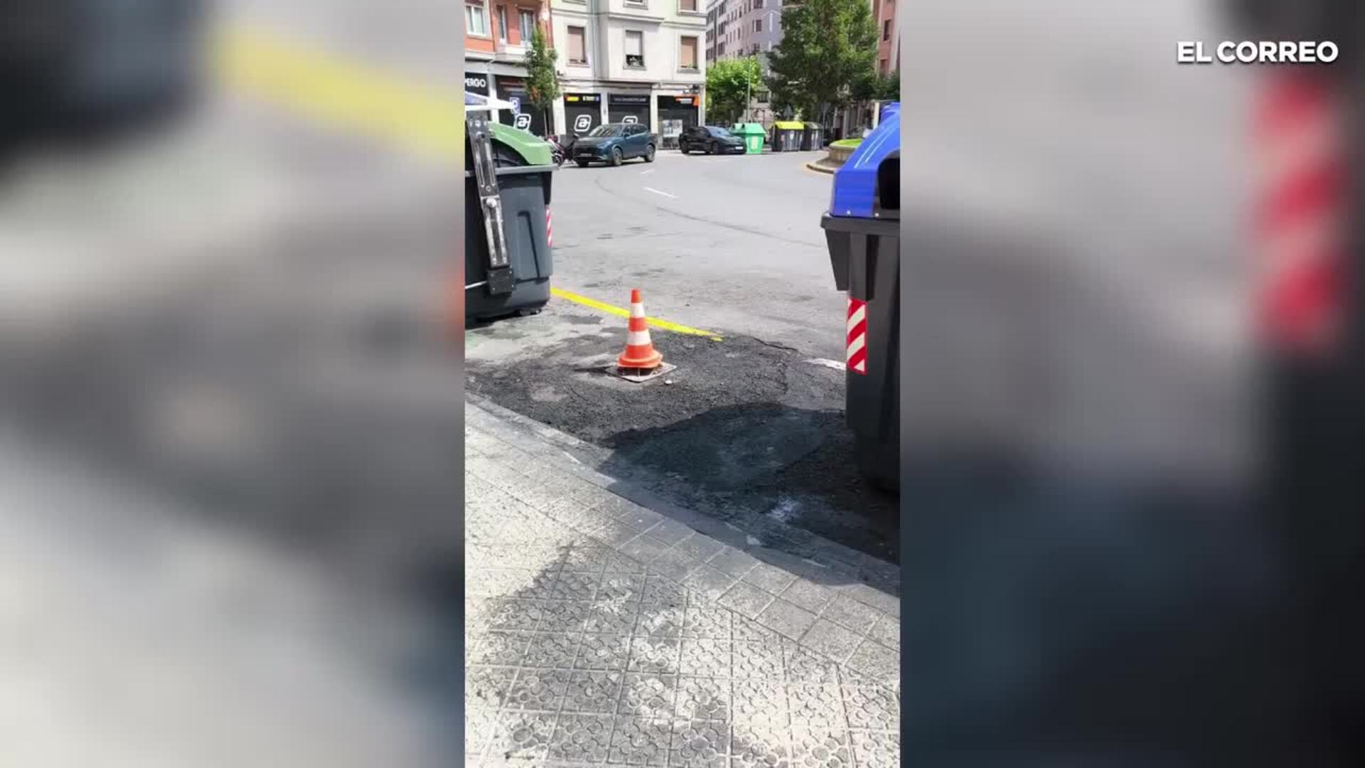 Queman varios contenedores en Amezola