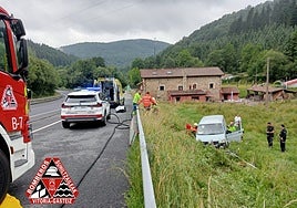 La furgoneta se salió de la calzada.