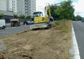 Máquinas trabajan en la zona.