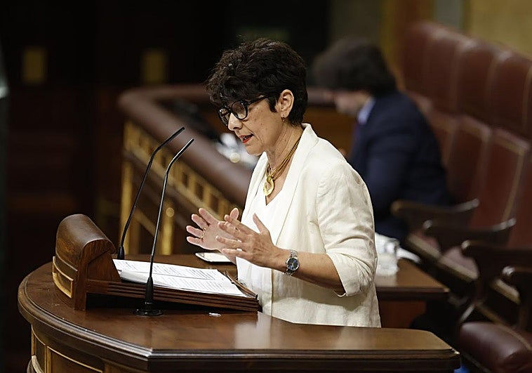 La portavoz del PNV en el Congreso, Maribel Vaquero, este miércoles en su intervención.