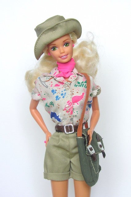 Barbie paleontóloga, en 1997.