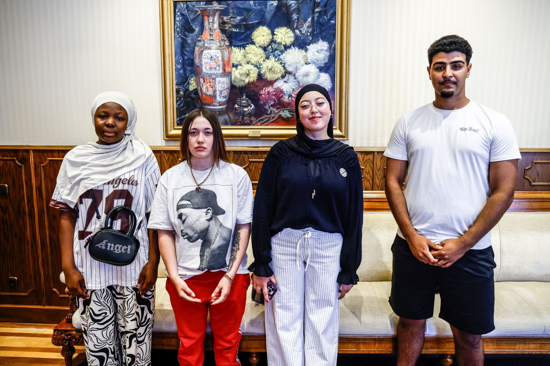 Nahida Seibou, Jone Dual, Ahlam Zahraoui y Jaouad Ghadbani.